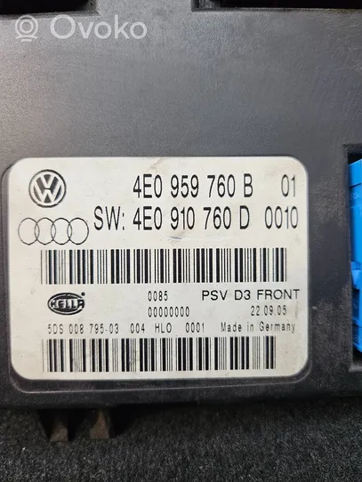 Audi A8 S8 D3 4E Module de commande de siège 4F0959760B