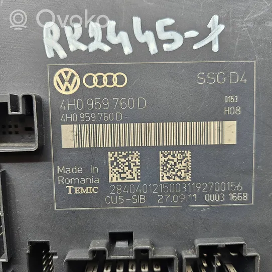 Audi A8 S8 D4 4H Sėdynės valdymo blokas 4H0959760D