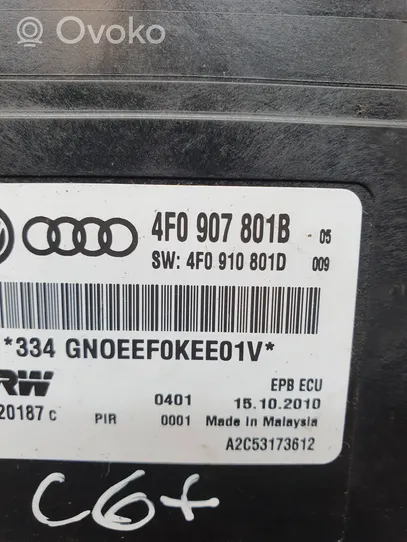 Audi A6 S6 C6 4F Moduł / Sterownik hamulca ręcznego 4F0907801B