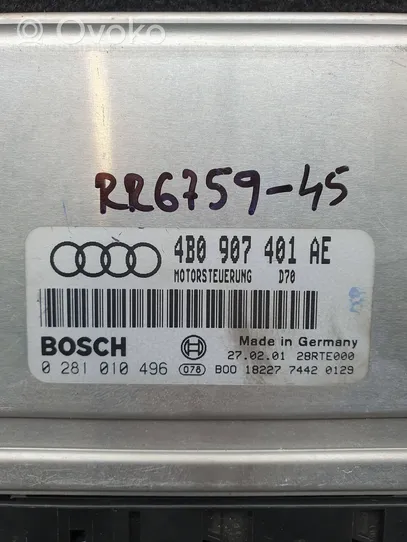 Audi A6 S6 C5 4B Sterownik / Moduł ECU 4B0907401AE