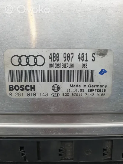 Audi A6 S6 C5 4B Moottorin ohjainlaite/moduuli 4B0907401S