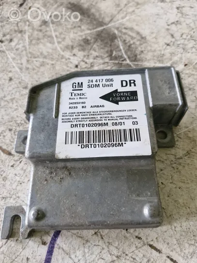 Opel Corsa C Module de contrôle airbag 24417006