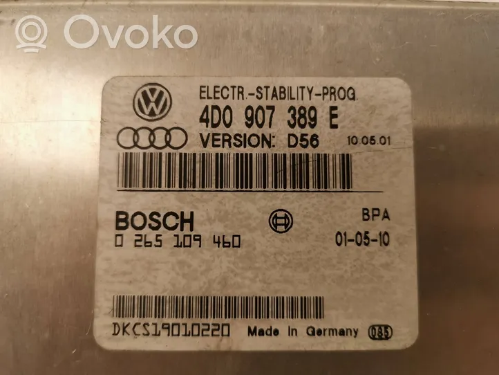 Audi A8 S8 D2 4D Centralina ESP (controllo elettronico della stabilità) 4D0907389E