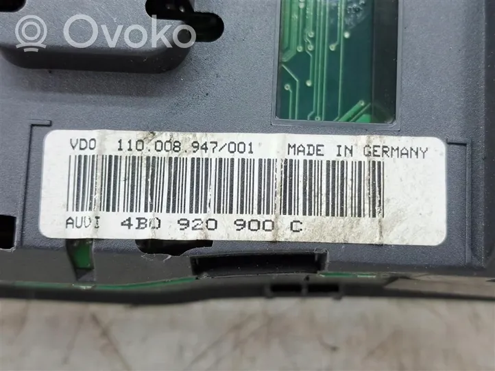 Audi A6 S6 C5 4B Tachimetro (quadro strumenti) 4B0920900C