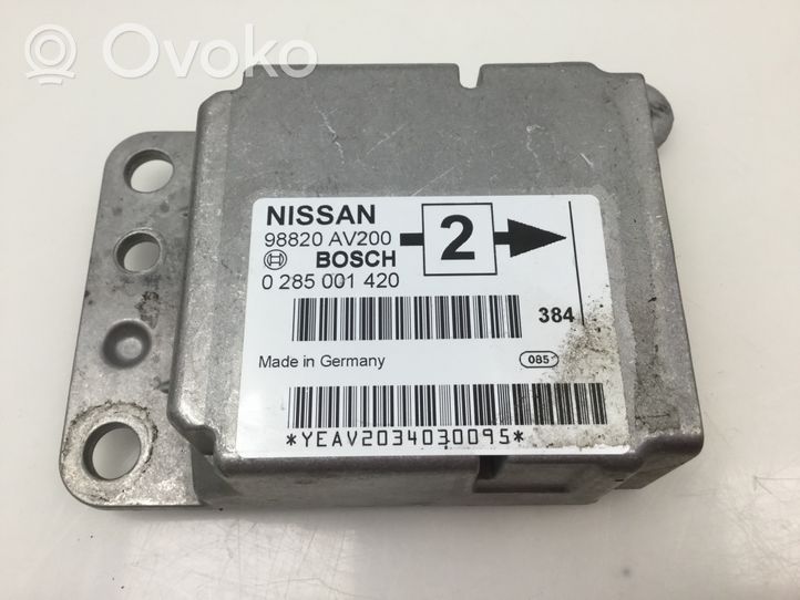 Nissan Primera Sterownik / Moduł Airbag 98820AV200