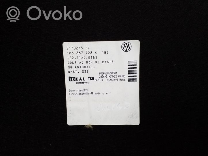 Volkswagen Golf V Boczek / Tapicerka / bagażnika 1K6867428K