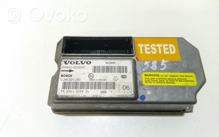 Volvo S80 Oro pagalvių valdymo blokas 9472942