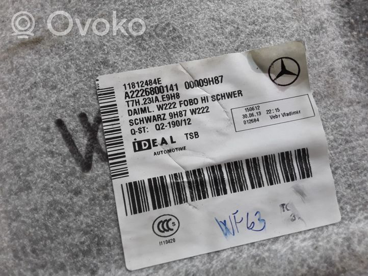 Mercedes-Benz S W222 Wykładzina podłogowa tylna A2226800141