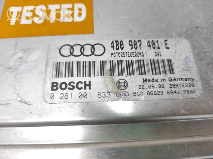 Audi A4 S4 B5 8D Centralina/modulo del motore 4B0907401E