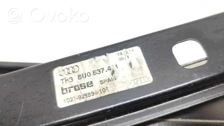 Audi Q3 8U Etuikkunan nostomekanismi ilman moottoria 8U0837461