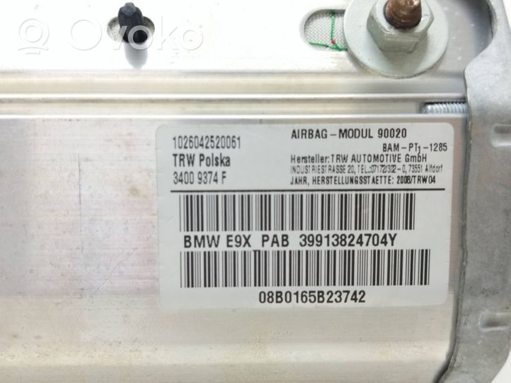 BMW 3 E92 E93 Poduszka powietrzna Airbag pasażera 34000374F