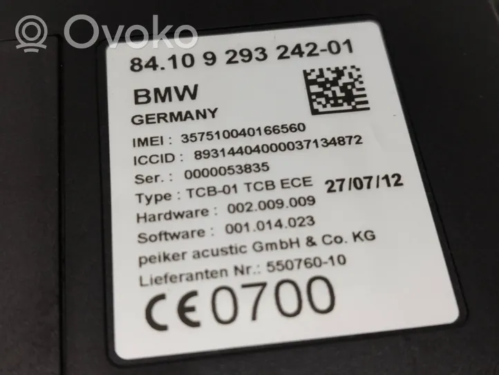 BMW 5 GT F07 Puhelimen käyttöyksikkö/-moduuli 9293242