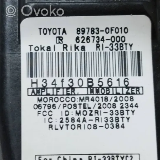 Toyota Verso Virtalukko 897830F010