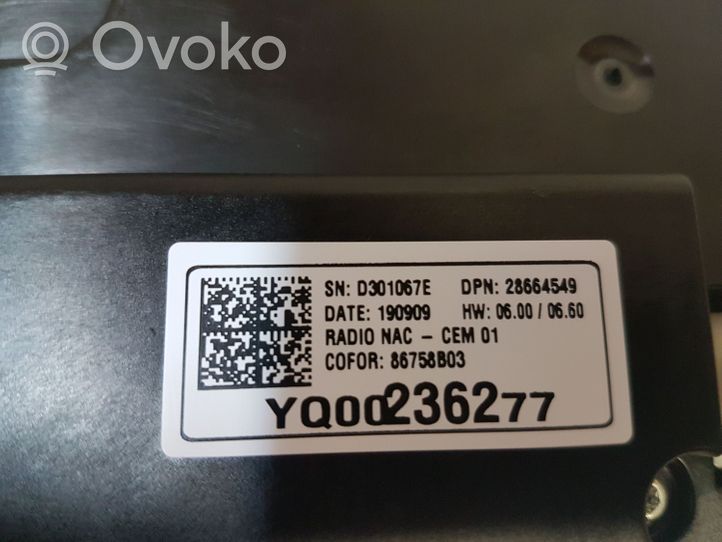 Opel Grandland X Monitori/näyttö/pieni näyttö YQ00236277