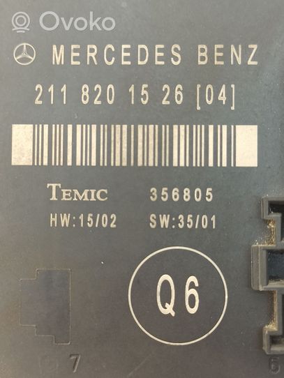 Mercedes-Benz E W211 Sterownik / Moduł drzwi 2118201526