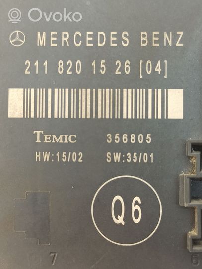 Mercedes-Benz E W211 Durų elektronikos valdymo blokas 2118201526