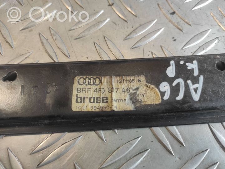 Audi A6 S6 C6 4F Meccanismo di sollevamento del finestrino anteriore senza motorino 4F0837462A