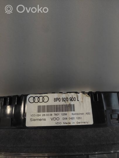 Audi A3 S3 8P Tachimetro (quadro strumenti) 8P0920900L