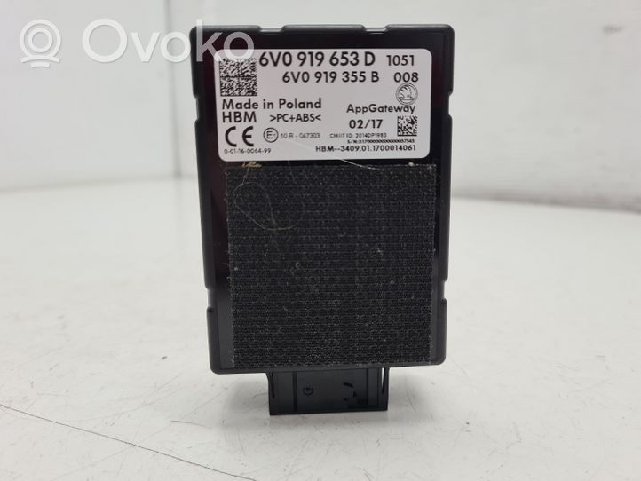 Skoda Fabia Mk3 (NJ) Module de passerelle 6V0919653D