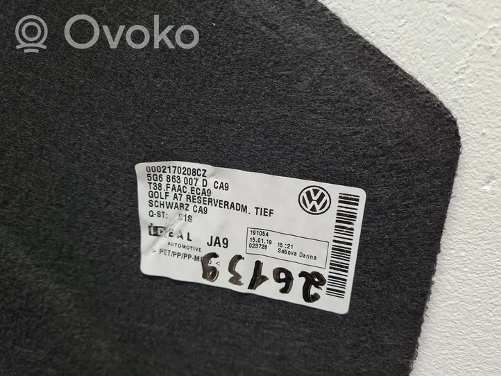 Volkswagen Golf VII Trunk/boot mat liner 5G6863007D