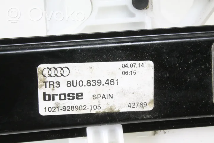 Audi Q3 8U Mécanisme lève-vitre de porte arrière avec moteur 8U0839461