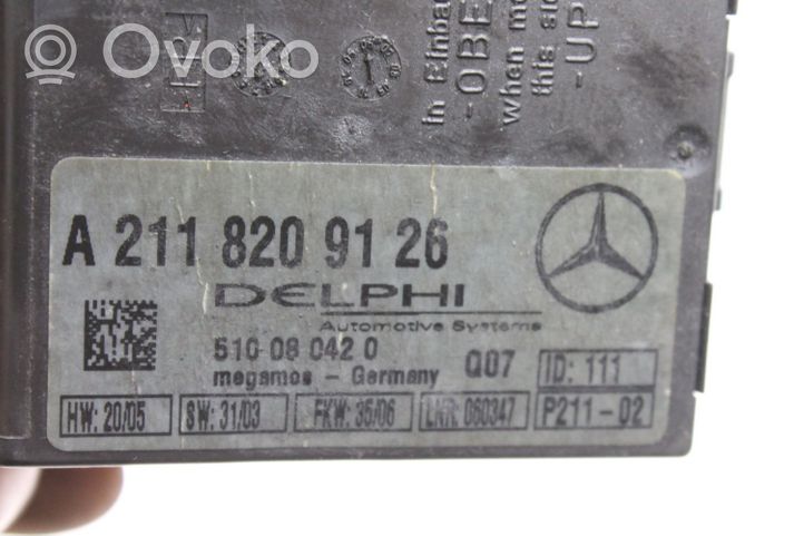 Mercedes-Benz CLK A209 C209 Centralina/modulo allarme A2118209126