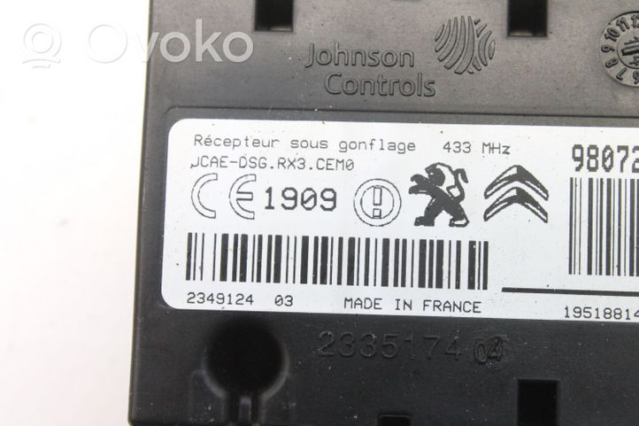 Peugeot RCZ Module de pression des pneus 9807299980