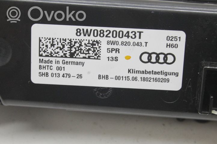 Audi A5 Przełącznik / Włącznik nawiewu dmuchawy 8W0820043T