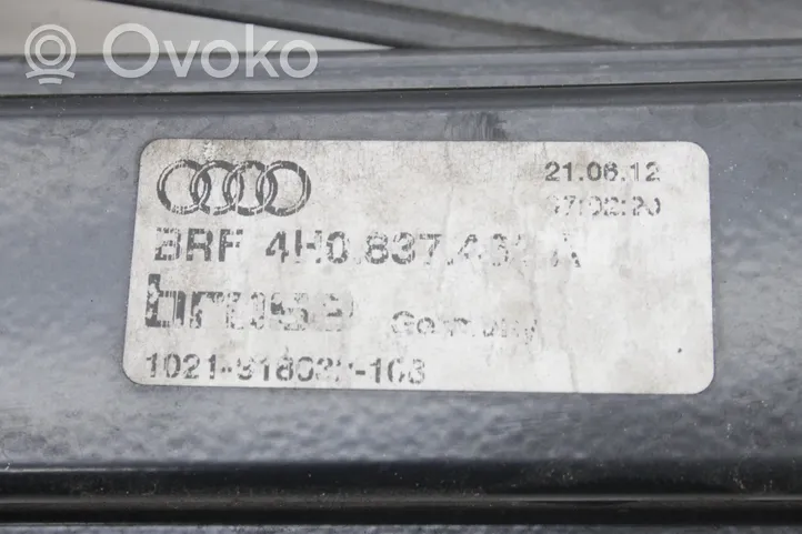 Audi A8 S8 D4 4H Mécanisme de lève-vitre avec moteur 4H0837462A