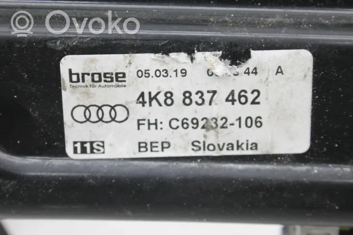 Audi A7 S7 4K8 Mécanisme de lève-vitre avec moteur 4K8837462