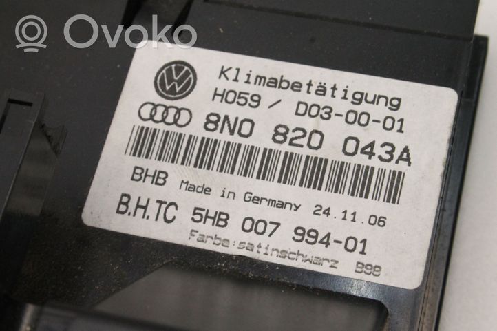 Audi TT Mk1 Sisätuulettimen ohjauskytkin 8N0820043A