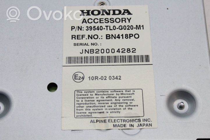 Honda Accord Zmieniarka płyt CD/DVD 39540TL0G020M1