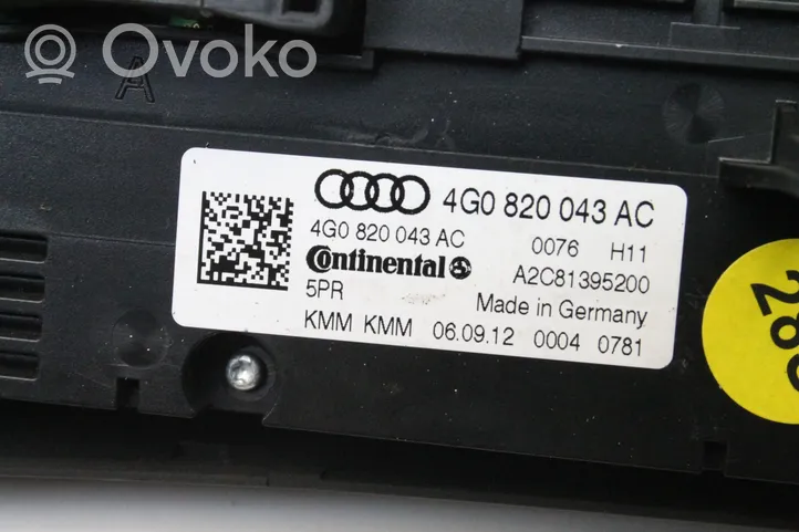 Audi A7 S7 4G Sisätuulettimen ohjauskytkin 4G0820043AC