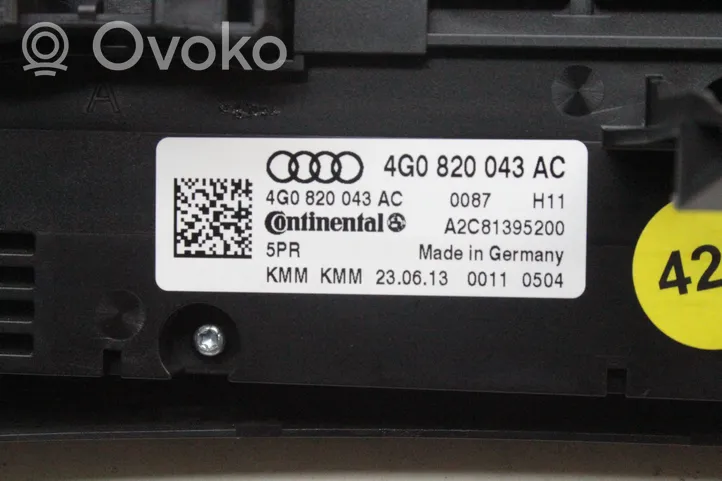 Audi A6 C7 Przełącznik / Włącznik nawiewu dmuchawy 4G0820043AC