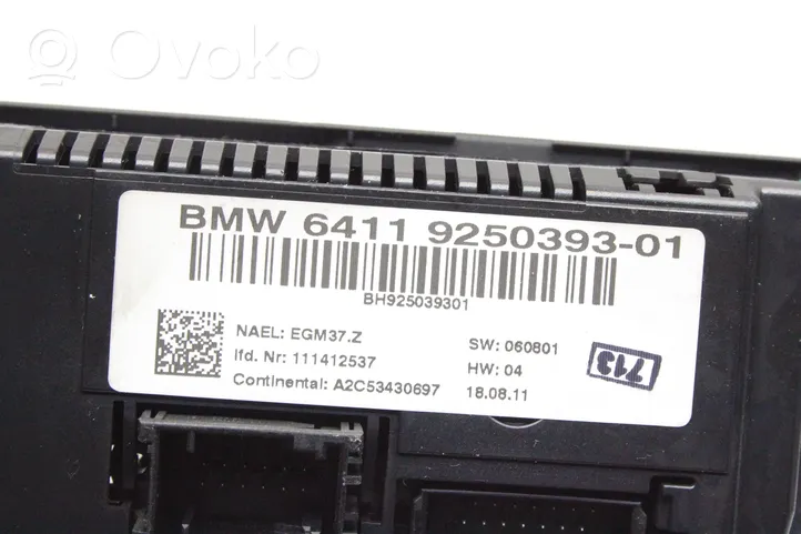 BMW X1 E84 Interruptor de control del ventilador interior 9250393