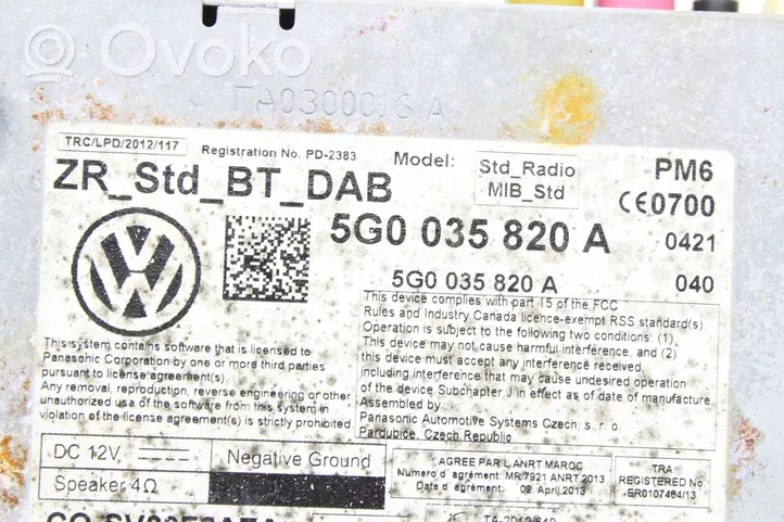 Volkswagen Golf VII GPS-navigaation ohjainlaite/moduuli 5G0035820A