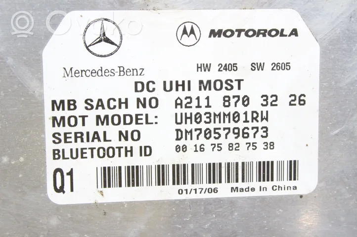 Mercedes-Benz ML W164 Centralina/modulo bluetooth A2118703226