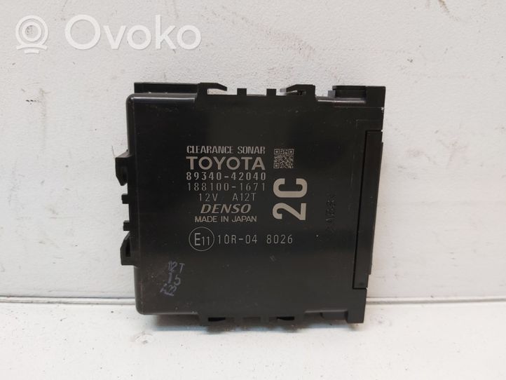 Toyota RAV 4 (XA40) Centralina/modulo sensori di parcheggio PDC 8934042040