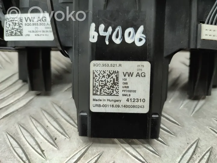 Volkswagen PASSAT B8 Interruptor/palanca de limpiador de luz de giro 3Q0953521R