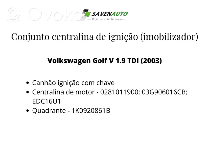 Volkswagen Golf V Modulo di controllo avvio/arresto 