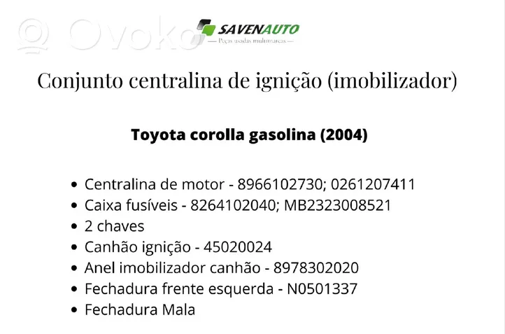 Toyota Corolla E120 E130 Módulo de control de arranque/parada 