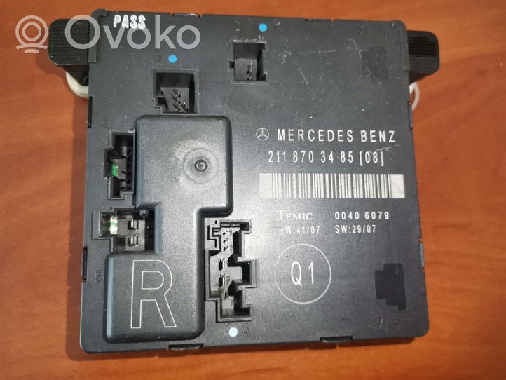 Mercedes-Benz E W211 Centralina/modulo portiere 2118703485