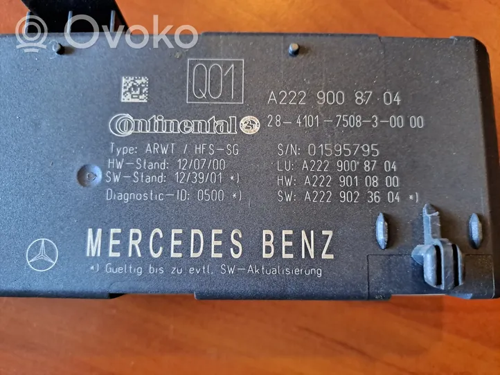 Mercedes-Benz S W222 Bagažinės dangčio valdymo blokas A2229008704