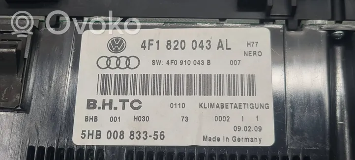 Audi A6 S6 C6 4F Ilmastoinnin ohjainlaite 4F1820043AL