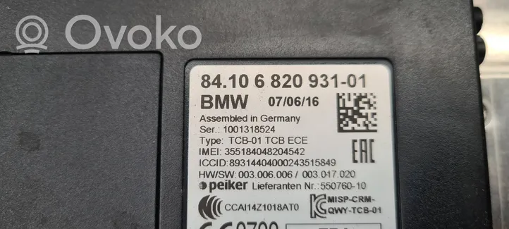 BMW 3 F30 F35 F31 Module unité de contrôle Bluetooth 6820931