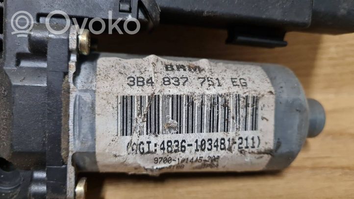 Volkswagen PASSAT B5 Etuoven ikkunan nostomoottori 3B4837751EG