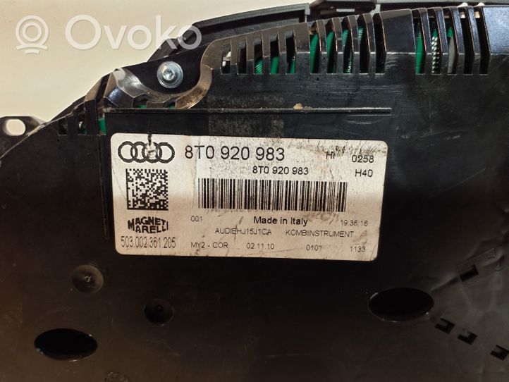 Audi A5 8T 8F Spidometrs (instrumentu panelī) 8T0920983