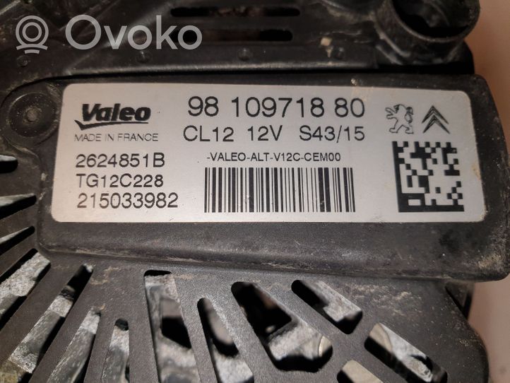 Citroen C4 Cactus Alternator 9810971880