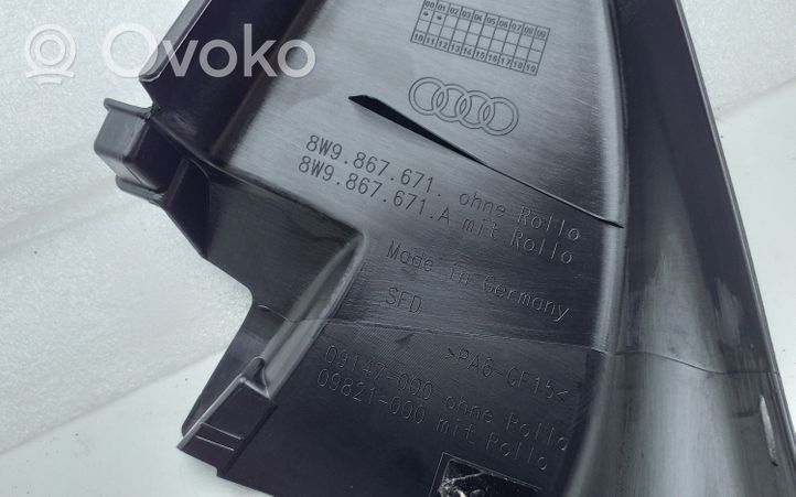 Audi A4 S4 B9 Listwa / Uszczelka szyby drzwi tylnych 8W9867671