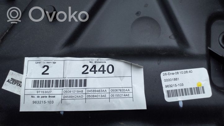 Dodge Durango Meccanismo di sollevamento del finestrino posteriore senza motorino 963215103